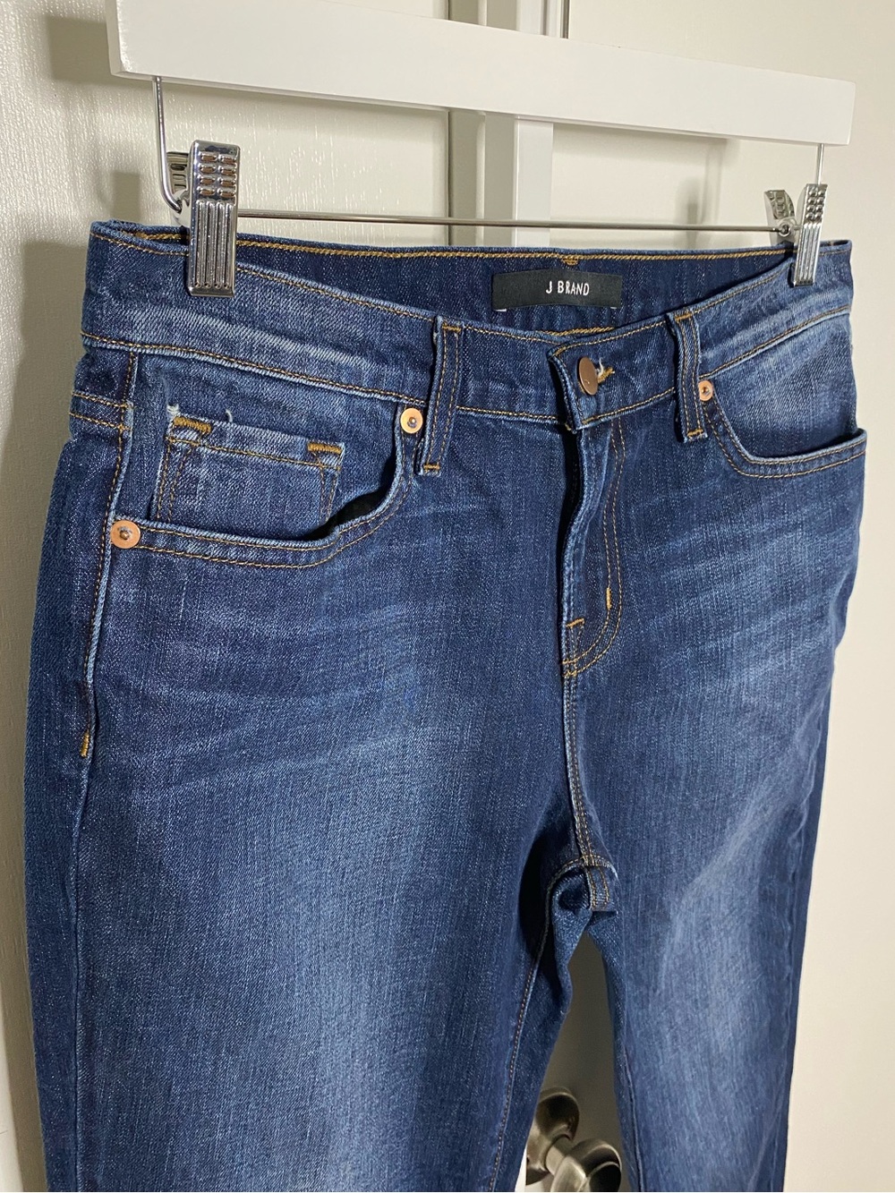 J Brand | Dark-Wash Denim 100% Cotton Aidan Ringer Boyfriend Jeans Sz 28 - Picture 3 of 15